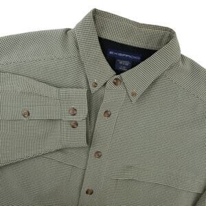 ExOfficio Shirt Mens L Outdoor Vented Hiking Button Down Plaid Long Sleeve